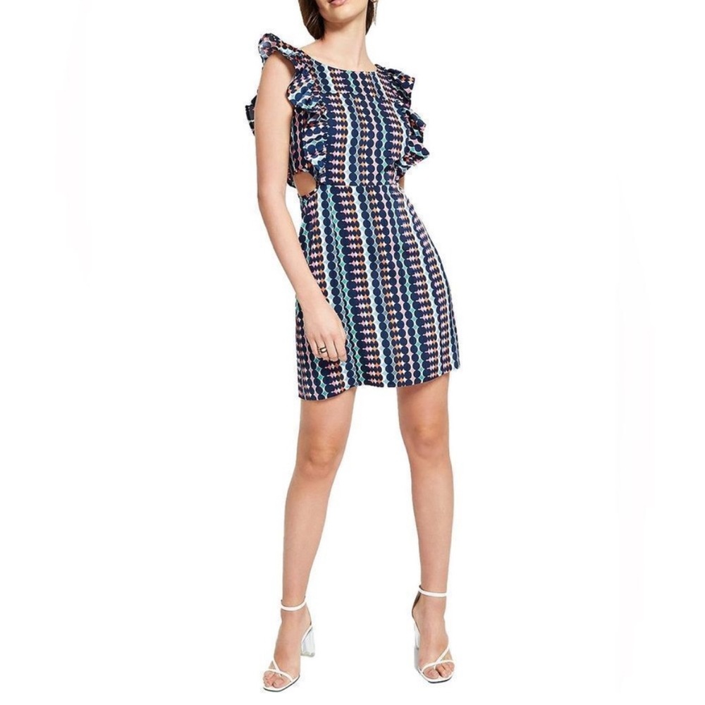 NWOT Bar III Multi Printed Cut out Mini Dress